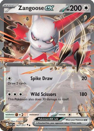 Zangoose ex - 167/null [ME: Ascended Heroes] Holofoil