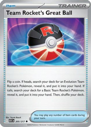Team Rocket's Great Ball - 205/null [ME: Ascended Heroes] Reverse Holofoil
