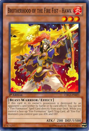 Brotherhood of the Fire Fist - Hawk (Common / Short Print) [CBLZ-EN021] Unlimited