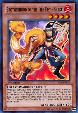 Brotherhood of the Fire Fist - Snake (Super Rare) [CBLZ-EN026] 1st Edition