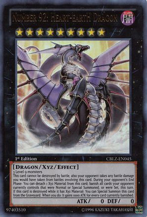 Number 92: Heart-eartH Dragon (Ultra Rare) [CBLZ-EN045] 1st Edition