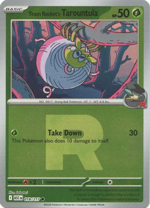Team Rocket's Tarountula (Team Rocket) - 18/null [ME: Ascended Heroes] Reverse Holofoil