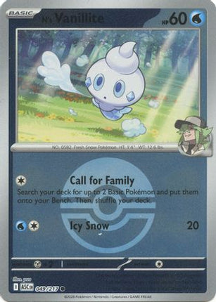 N's Vanillite (Poke Ball) - 49/null [ME: Ascended Heroes] Reverse Holofoil