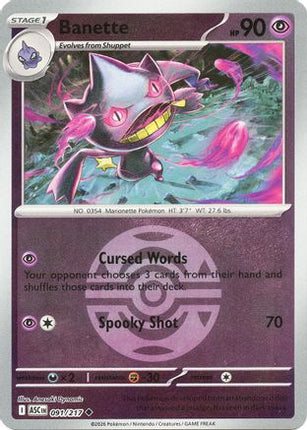 Banette - 091/217 (Dusk Ball) [ME: Ascended Heroes] Reverse Holofoil
