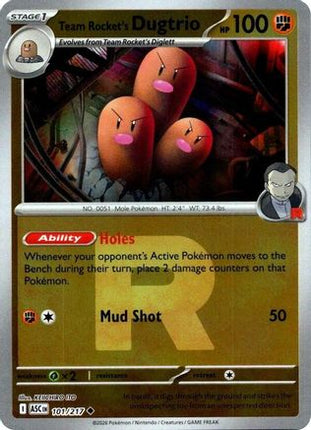 Team Rocket's Dugtrio - 101/217 (Team Rocket) [ME: Ascended Heroes] Reverse Holofoil