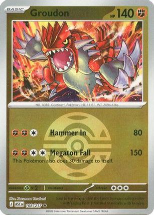 Groudon (Dusk Ball) - 108/null [ME: Ascended Heroes] Reverse Holofoil