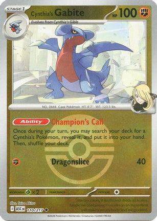 Cynthia's Gabite (Poke Ball) - 110/null [ME: Ascended Heroes] Reverse Holofoil