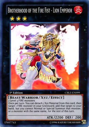 Brotherhood of the Fire Fist - Lion Emperor (Super Rare) [CBLZ-EN099] 1st Edition