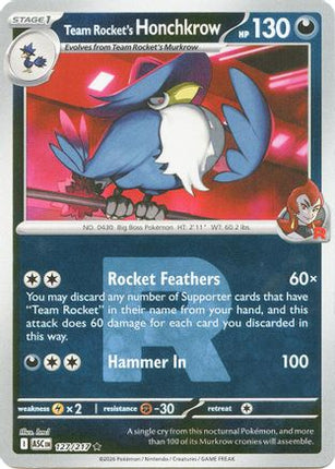 Team Rocket's Honchkrow (Team Rocket) - 127/null [ME: Ascended Heroes] Reverse Holofoil