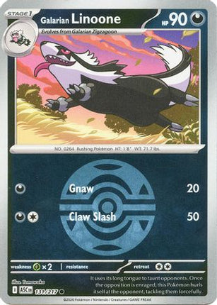 Galarian Linoone (Dusk Ball) - 131/null [ME: Ascended Heroes] Reverse Holofoil