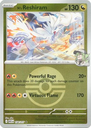 N's Reshiram (Poke Ball) - 154/null [ME: Ascended Heroes] Reverse Holofoil