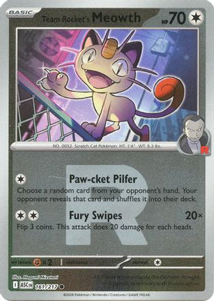 Team Rocket's Meowth (Team Rocket) - 161/null [ME: Ascended Heroes] Reverse Holofoil