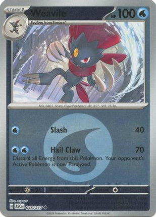 Weavile - 045/217 (Energy Symbol Pattern) [ME: Ascended Heroes] Reverse Holofoil