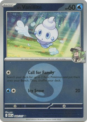 N's Vanillite (Energy Symbol Pattern) - 49/null [ME: Ascended Heroes] Reverse Holofoil