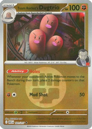 Team Rocket's Dugtrio - 101/217 (Energy Symbol Pattern) [ME: Ascended Heroes] Reverse Holofoil
