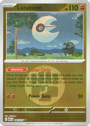 Lunatone (Energy Symbol Pattern) - 105/null [ME: Ascended Heroes] Reverse Holofoil