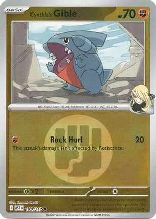 Cynthia's Gible (Energy Symbol Pattern) - 109/null [ME: Ascended Heroes] Reverse Holofoil