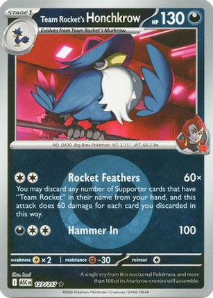 Team Rocket's Honchkrow (Energy Symbol Pattern) - 127/null [ME: Ascended Heroes] Reverse Holofoil