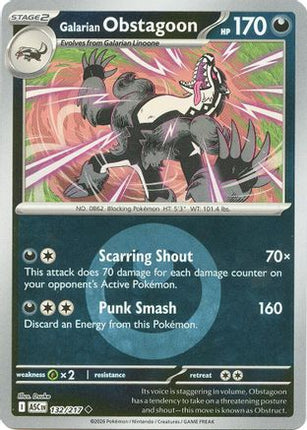 Galarian Obstagoon - 132/217 (Energy Symbol Pattern) [ME: Ascended Heroes] Reverse Holofoil