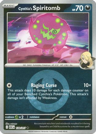 Cynthia's Spiritomb - 133/217 (Energy Symbol Pattern) [ME: Ascended Heroes] Reverse Holofoil