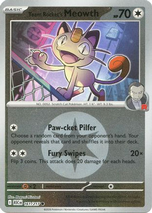 Team Rocket's Meowth (Energy Symbol Pattern) - 161/null [ME: Ascended Heroes] Reverse Holofoil