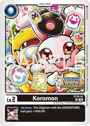Koromon (World Championship 26–27 Regionals Season 1) [ST20-01] [Starter Deck 20: Protector of Light] Foil
