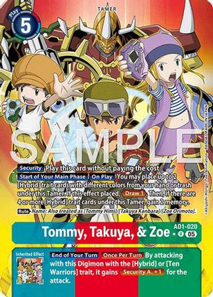 Tommy, Takuya, & Zoe (Alternate Art) [AD1-020] [Advanced Booster Digimon Generation] Foil