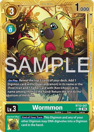 Wormmon - BT12-047 (Gold Border) [BT12-047] [Advanced Booster Digimon Generation] Foil