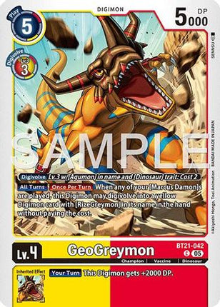 GeoGreymon - BT21-042 (Reprint) [BT21-042] [Advanced Booster Digimon Generation] Foil