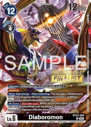 Diaboromon (Regionals 26-27 Season 1 Finalist) [BT22-064] [Cyber Eden] Foil