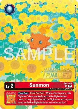 Sunmon (Regionals 26-27 Season 1 Finalist) [EX5-001] [Animal Colosseum] Foil
