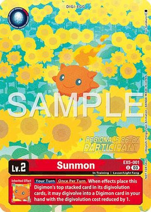 Sunmon (Regionals 26-27 Season 1 Participant) [EX5-001] [Animal Colosseum] Foil