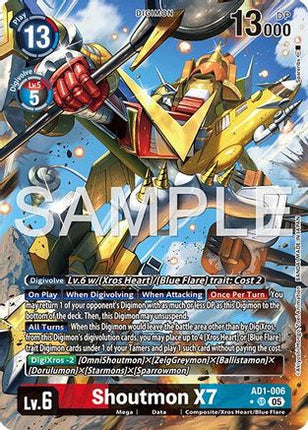 Shoutmon X7 (Alternate Art) [AD1-006] [Advanced Booster Digimon Generation] Foil