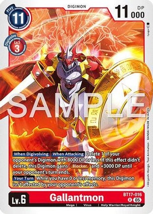 Gallantmon [BT17-016] [Advanced Booster Digimon Generation] Foil