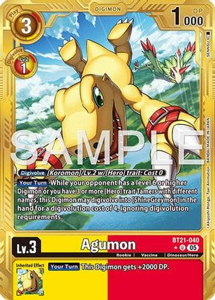 Agumon (Alternate Art) [BT21-040] [Advanced Booster Digimon Generation] Foil