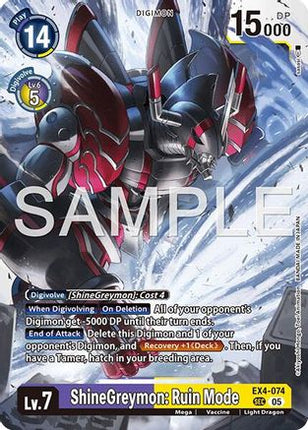 ShineGreymon: Ruin Mode (Reprint) [EX4-074] [Advanced Booster Digimon Generation] Foil