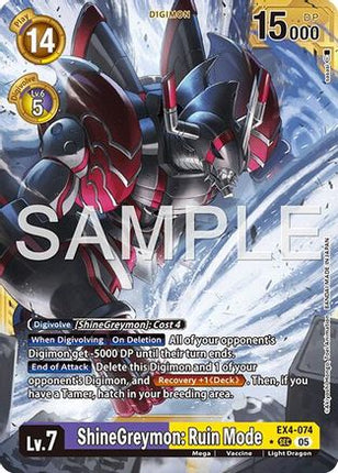 ShineGreymon: Ruin Mode (Alternate Art) [EX4-074] [Advanced Booster Digimon Generation] Foil