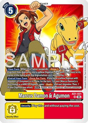 Marcus Damon & Agumon [AD1-021] [Advanced Booster Digimon Generation] Foil
