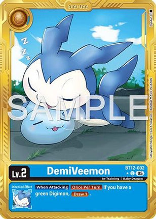 DemiVeemon - BT12-002 (Gold Border) [BT12-002] [Advanced Booster Digimon Generation] Foil