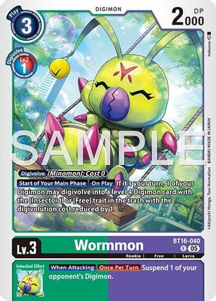 Wormmon - BT16-040 (Reprint) [BT16-040] [Advanced Booster Digimon Generation] Foil