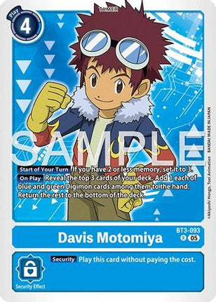 Davis Motomiya (Reprint) [BT3-093] [Advanced Booster Digimon Generation] Foil