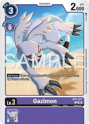 Gazimon - BT3-077 (Foil Reprint) [BT3-077] [Advanced Booster Digimon Generation] Foil