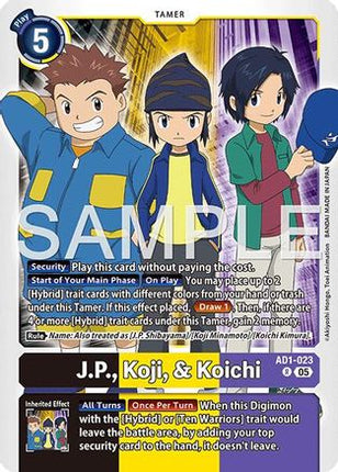 J.P., Koji, & Koichi [AD1-023] [Advanced Booster Digimon Generation] Foil