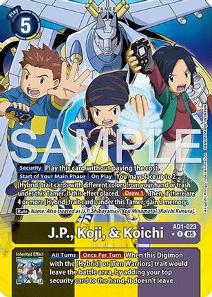 J.P., Koji, & Koichi (Alternate Art) [AD1-023] [Advanced Booster Digimon Generation] Foil