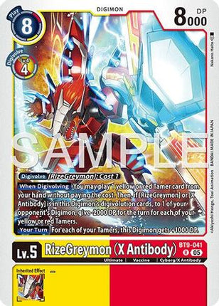RizeGreymon (X Antibody) (Reprint) [BT9-041] [Advanced Booster Digimon Generation] Foil