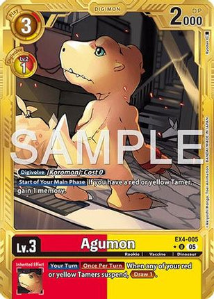 Agumon - EX4-005 (Gold Border) [EX4-005] [Advanced Booster Digimon Generation] Foil