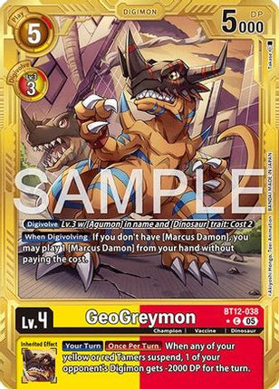 GeoGreymon - BT12-038 (Gold Border) [BT12-038] [Advanced Booster Digimon Generation] Foil