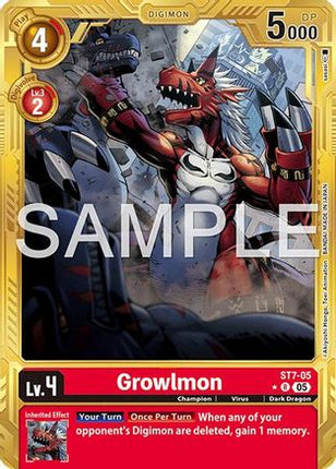 Growlmon (Gold Border) [ST7-05] [Advanced Booster Digimon Generation] Foil