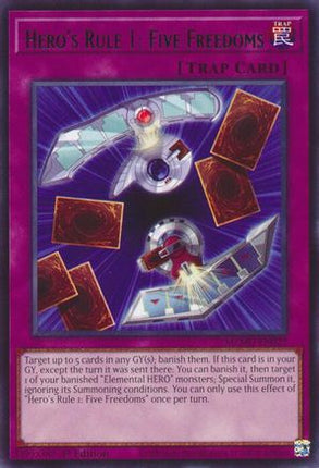 Hero's Rule 1: Five Freedoms [MZMU-EN027] Rare 1st Edition