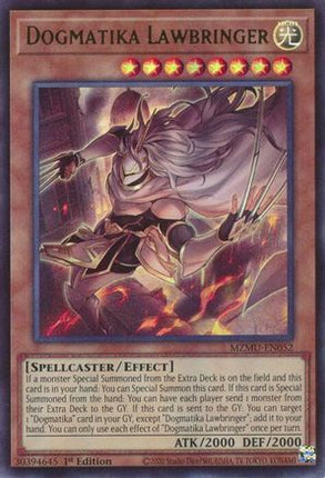 Dogmatika Lawbringer [MZMU-EN052] Ultra Rare 1st Edition